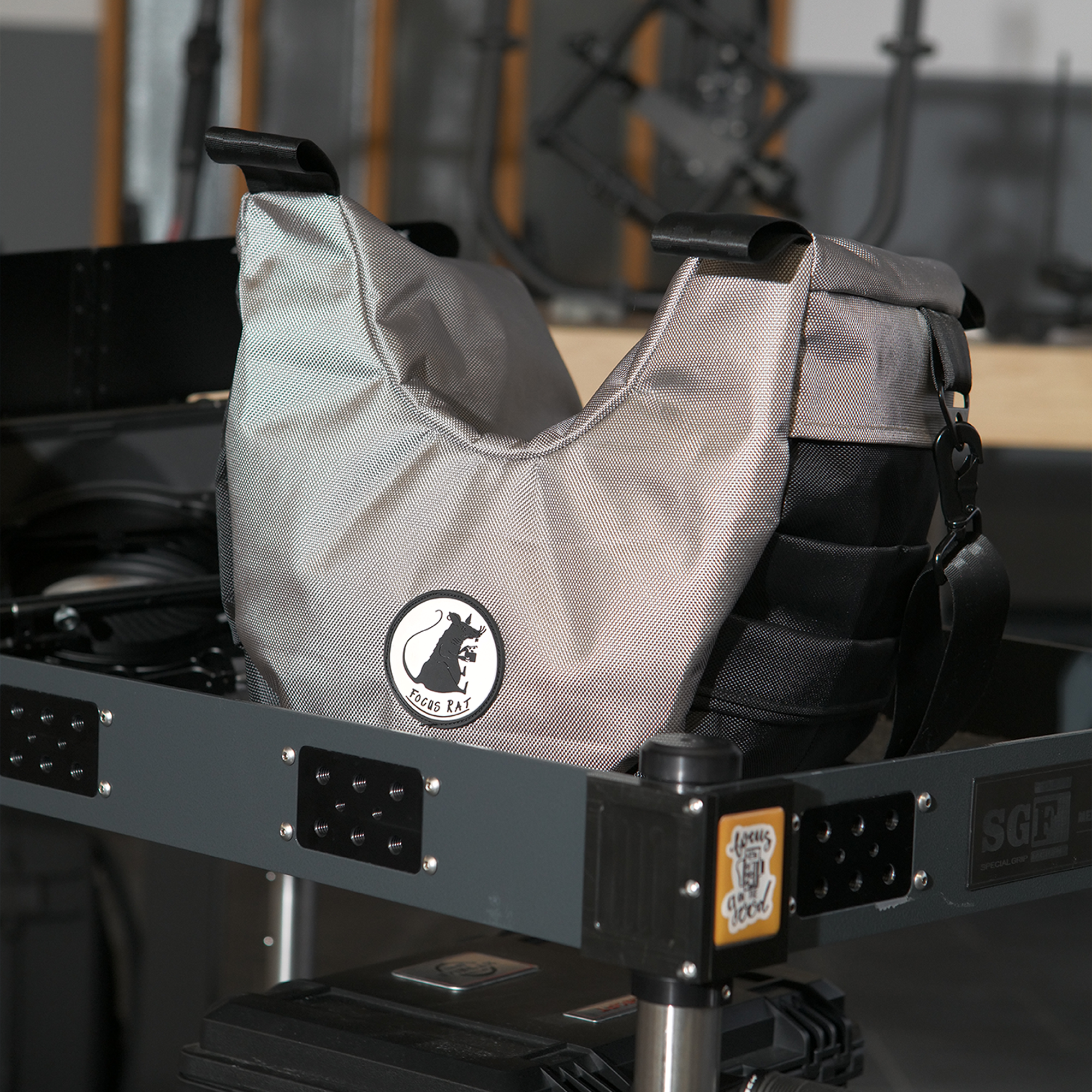 Cine Saddle like Steady Bag Medium In Use on Tray