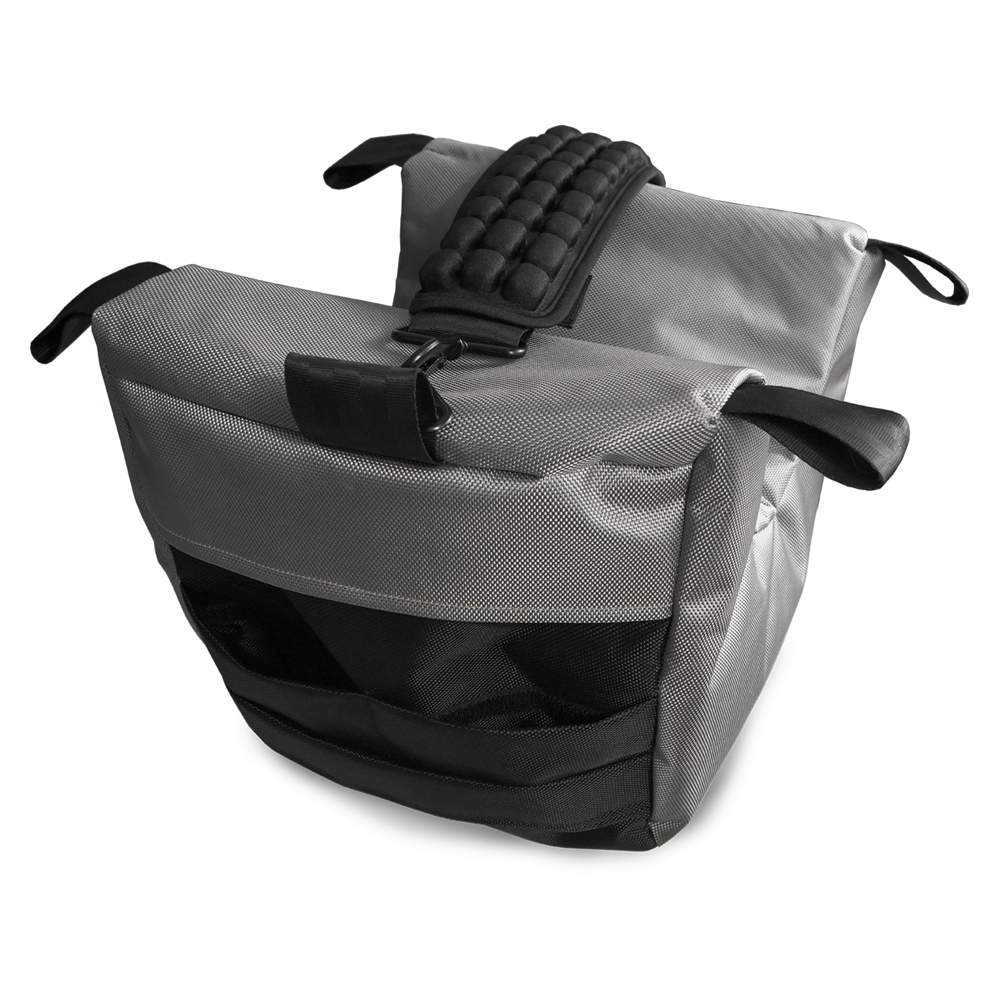 Cine saddle like Steady Bag medium size Platinum Silver colour from the side