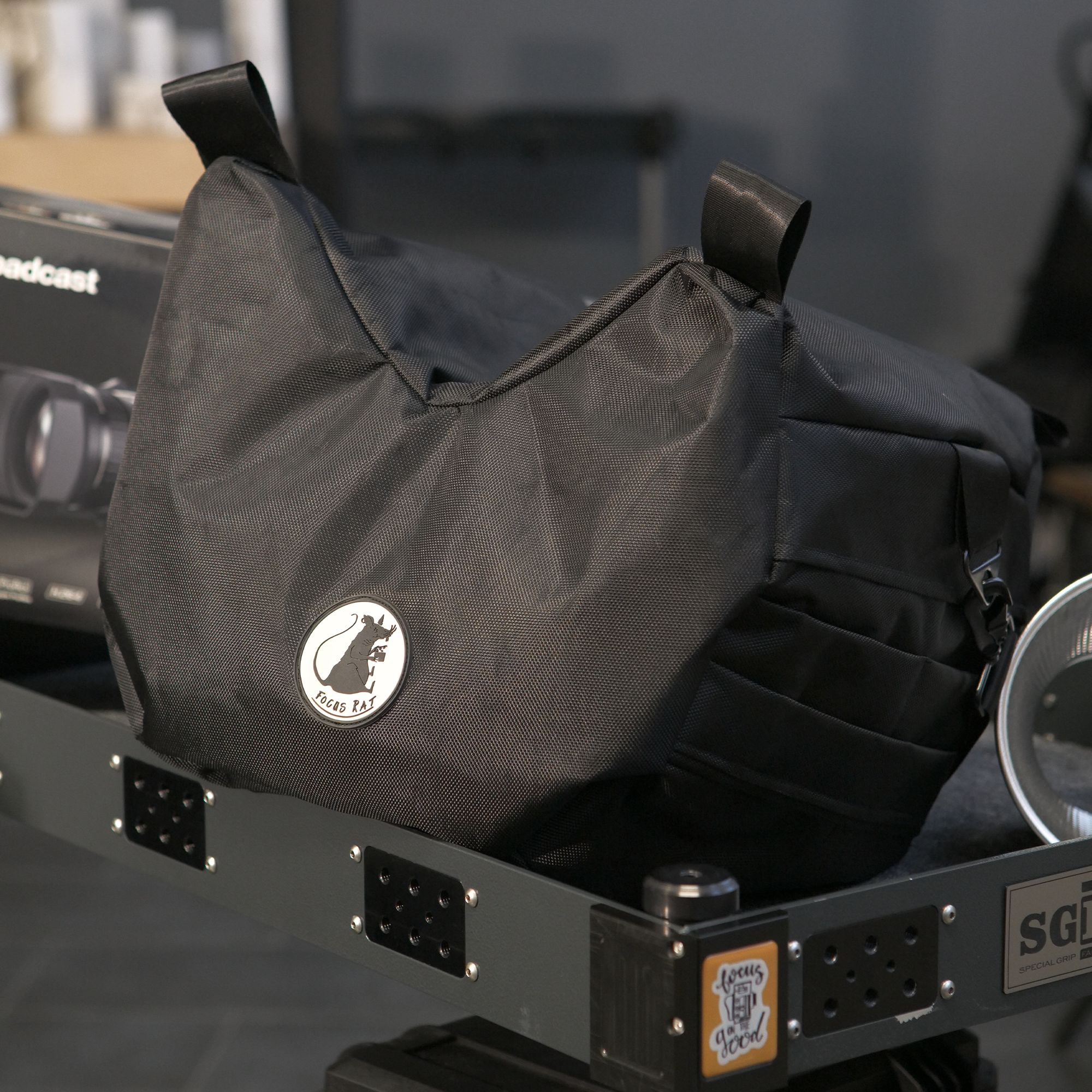 Cine Saddle like Steady Bag Large In Use on a tray